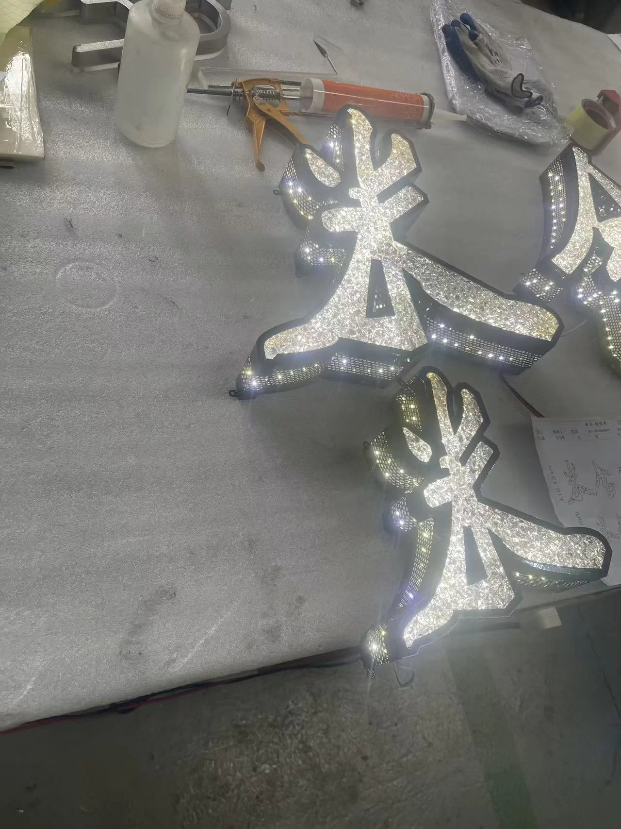 Finished custom LED sign product manufactured by Hongbo Signage factory in China